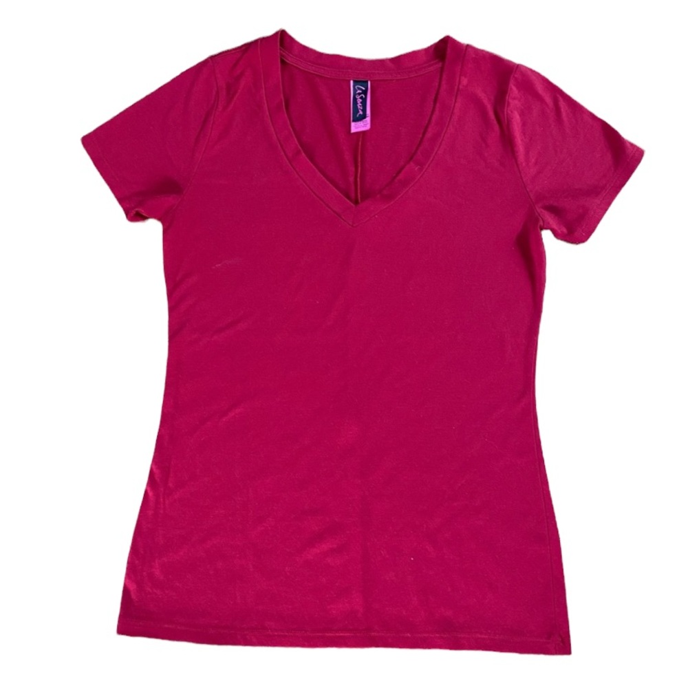 La SENZA Tee shirt, V neck, Red
